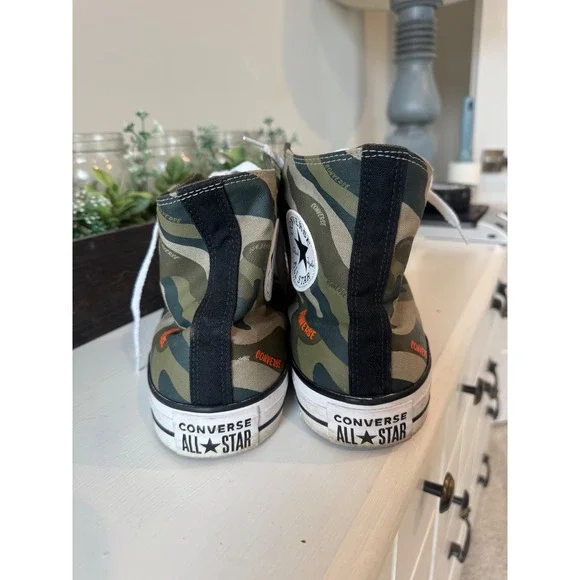 Converse Chuck Taylor All Star High Top Camo Orange Mens 13 Sneaker - Picture 3 of 9